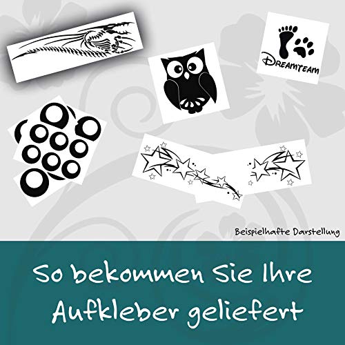 kleb-Drauf | Pfote mit Name | Verschiedene Größen und Farben | Autoaufkleber Autosticker Decal Aufkleber Sticker | Auto Car Motorrad Fahrrad Roller Bike | Deko Tuning Stickerbomb Styling Wrapping