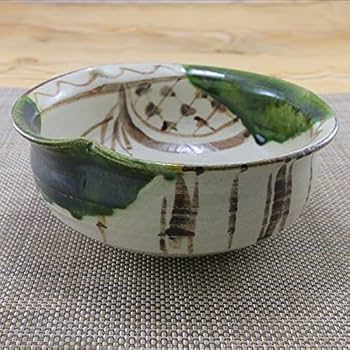新品織部焼　緑と白の花模様 皿セット 5客、小皿5客 最適な価格 皿セット 緑と白の花模様 新品織部焼 5客、小皿5客