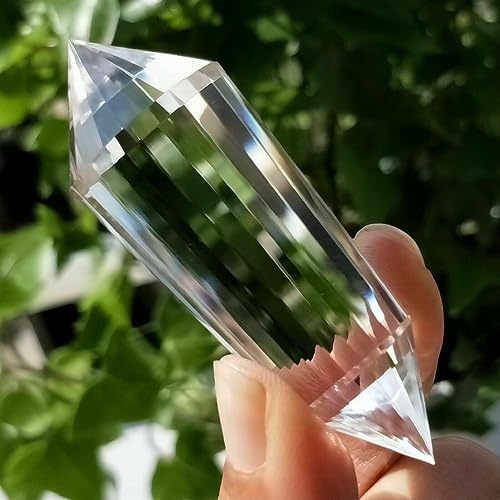 Bâton de cristal Vogel transparent à 24 facettes pour la méditation 9cm