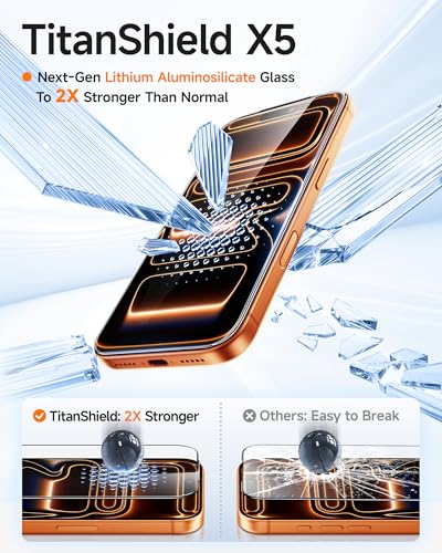 Image of SMARTDEVIL 3 Pack Screen Protector for iPhone 17 Pro, Optical Clear 9H Tempered Glass, 2X Impact Resistance, Anti-Fingerprint Coating, SmartPull Box Bubble-Free Install