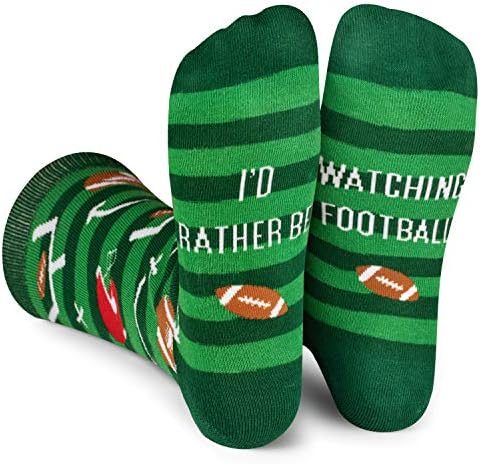 I'd Rather Be - Funny Socks Novelty Gift For Men, Women and Teens (Football) One Size