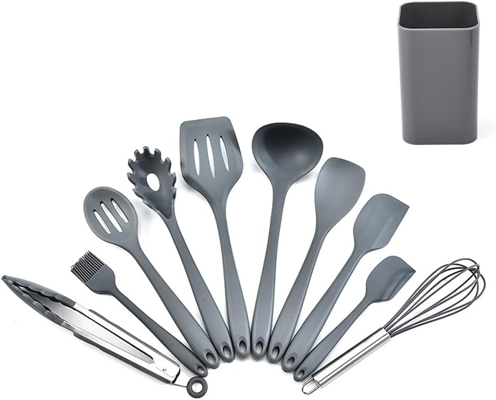 10/11PCS Silicone Kitchenware Non-stick Cookware Cooking Tool Spatula Ladle Egg Beaters Shovel Spoon Soup Kitchen Utensils Set