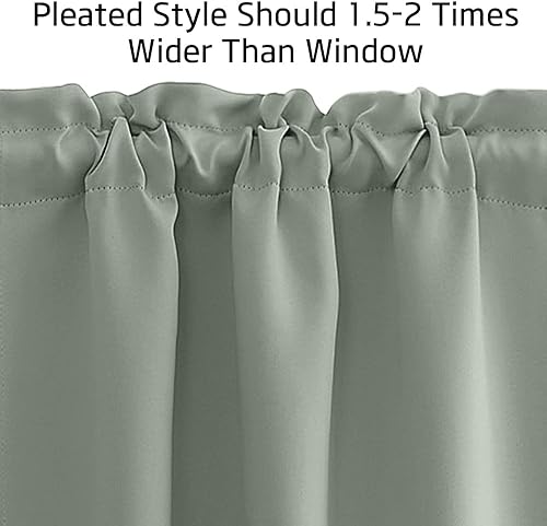 Vista 167 de NICETOWN Paneles de cortina opacas para ventanas pequeñas, con aislamiento térmico, oscurecimiento de habitación, bolsillo para barra, para cubrir