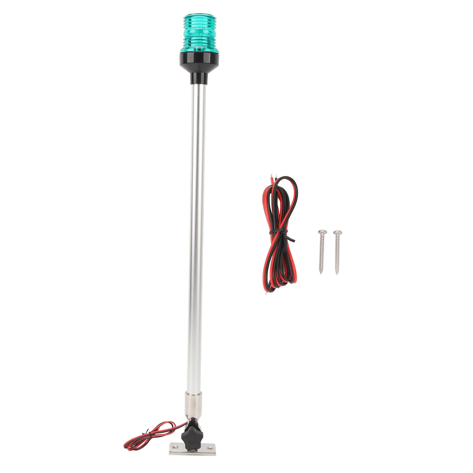 Luce Marina per Palo di Poppa a LED Stabile Base in Acciaio Inossidabile 316 Luce di Navigazione per Barca per Yacht da Pesca 24 "33 LED (verde)