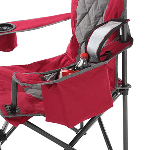 Arrowhead Outdoor Portable Folding Camping Quad Chair W/ 6-Can Cooler, Cup & Wine Glass Holders, Heavy-Duty Carrying Bag, Padded Armrests, Headrest & Seat, Supports Up To 450Lbs, Usa-Based Support #TOP7