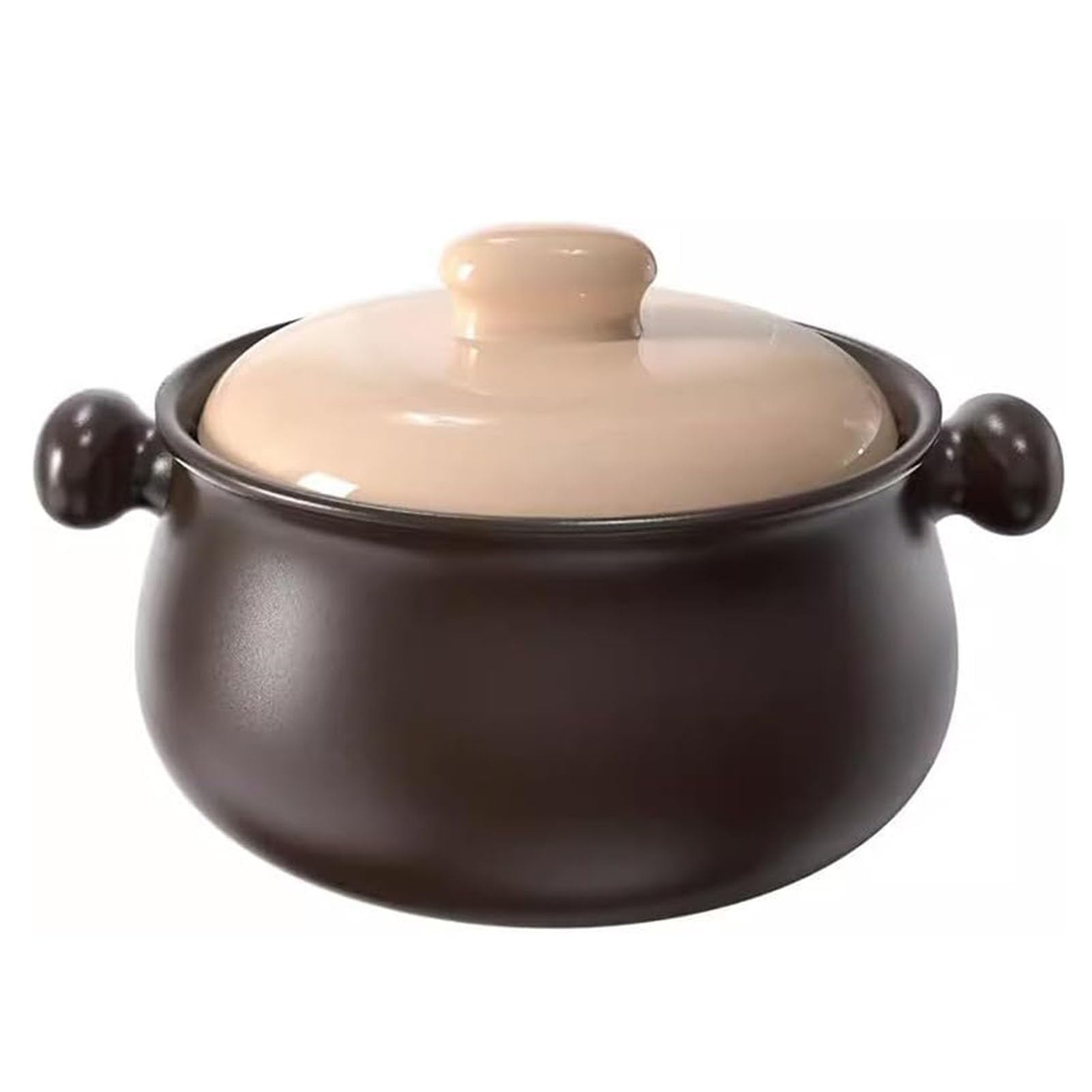 Ceramic Casserole Pot with Lid, Chinese Soup Stew Pot Cooking Clay Pot Stew Pan Clay Pot,Kitchen Cookware(3.2L)