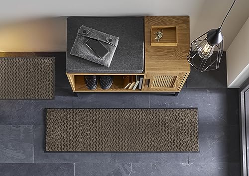 Wash+Dry Duo Mocha Doormat 35 x 120 cm Washable for Indoor and Outdoor Use, Brown, 35 x 120 cm (Rectangular) - Image 3