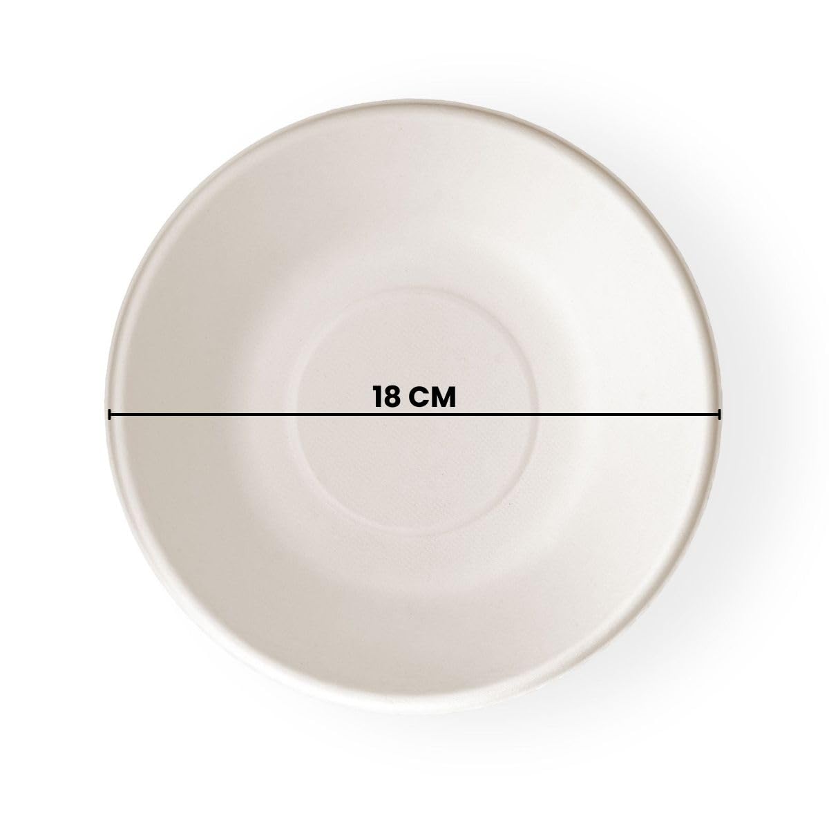 marketcaffe Set di 1000 Piatti Fondi in Polpa di Cellulosa Biodegradabili e Compostabili - Eco-Friendly e Resistenti, Ideali per Eventi e Feste, 100% Biodegradabili - 18 CM