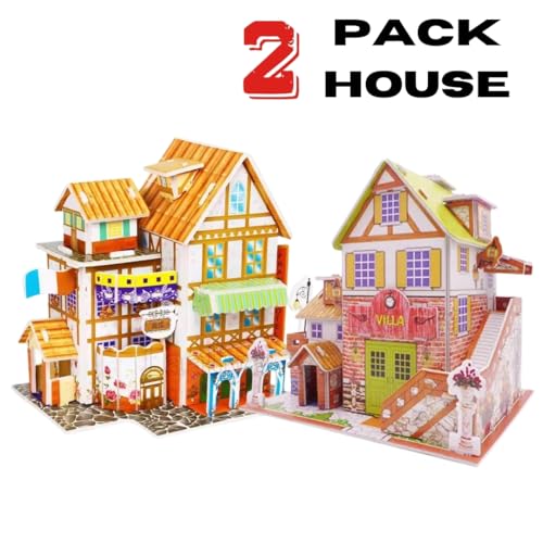 Image of Premium 3D DIY CardBoard Puzzle House Kit for Kids | Educational Build & Assemble Model Craft Set | Creative Construction Toy for Learning, Skill Building & Imaginative Play (Puzzle House Kit)