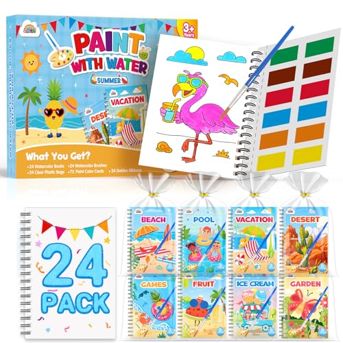 Image of ZMLM 24 Pack Summer Coloring Books - Birthday Party Favors for Kids 4-8