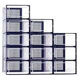 Kuject Scatole organizer per scarpe per armadio, misura 44, in plastica trasparente, impilabili, per ingresso, scarpiera salvaspazio, sostituto per unità organizzate per cassetti, blu, confezione da