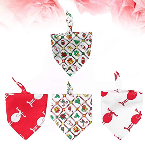 ULTECHNOVO 4 PeÃ§as de Natal Cachecol Cachecol Pet Bandana Pet Cachecol LenÃ§o Triangular Bibs Fanta