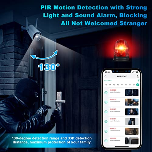 Alkivision Security Cameras Wireless Outdoor - 2K Hd Color Night Vision Ai Motion Detection Wifi Wireless Cameras For Home Security, Spotlight Siren Alarm With 2-Way Audio, 7-Day Cloud/Sd Storage #TOP2