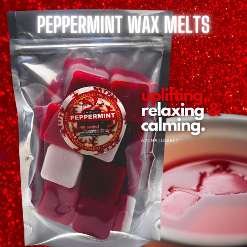 Scented Wax Melts | Peppermint + Eucalyptus Scent | Peppermint Wax Melts | Wax Melts Wax Cubes Strong Scent | Handmade | Scented Wax Melts Bulk | Usa Made | (8 Oz) #TOP1