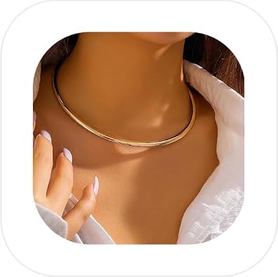 Simple Metal Collar Necklace Open Round Clavicle Chain Summer Beach Body Chain Jewelry Festival Statement Collar Choker Necklace for Women