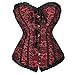 Grebrafan Steampunk Corset Skirt Renaissance Boned Corsets Bustiers for Women (US(6-8) M, Red)