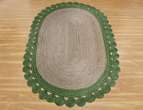 Tapis de couloir ovale 61x350 cm en jute pour protéger les sols et habiller le chevet