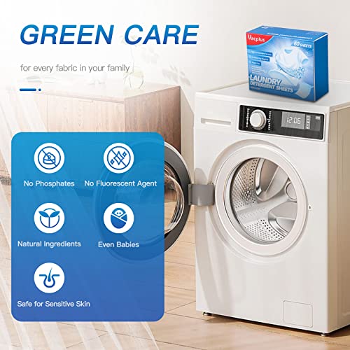 Vacplus Laundry Detergent Sheets Natural - (480 Loads) 240 Sheets Fresh Scent Liquidless Bulk Laundry Detergent, Biodegradable Laundry Strips, Travel-Friendly & Plastic-Free Efficient Laundry Detergent #TOP1