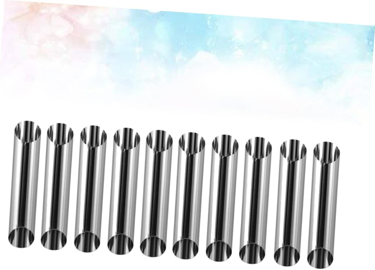 10pcs Stainless Steel Connoli Molds Cylindrical Baking Tubes Large Screw Tube for Pastry Baking Cupcake Croissant Cannoli Decor
