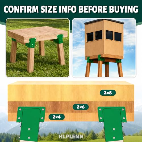 Hlplenn 4 Pcs Deer Stand Brackets 4x4, Outdoor Deer Blind Brackets(Green) by Hlplenn - Used condition - Image 4