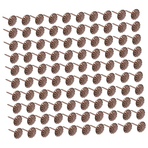 HOMSFOU Sturdy Iron Upholstery Tacks 300pcs Red Bronze Bubble Nails Decorative Nails for Sofa Cabinet Furniture Projects