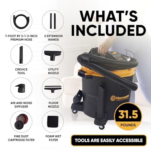 Vacmaster Professional - Wet/Dry Vac, 16 Gallon, Beast Series, 6.5 HP 2-1/2" Hose (VJH1612PF0201), Black by Vacmaster - Image 4