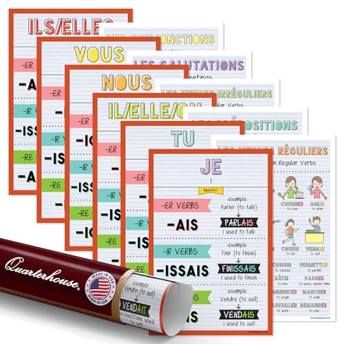 Quarterhouse 11 Poster French Verbs and Vocabulary Part 8 Classroom Set