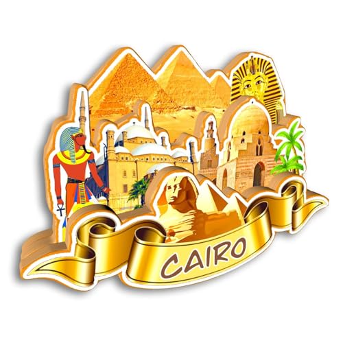 Imán para refrigerador Cairo Egipto souvenir de viaje miniatura 3