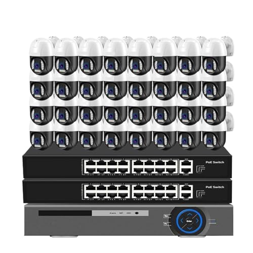 32CH ZLeBJVXe 4K POE NVR Zbg O IP PTZ J 猟o oI[fBI rfIĎLbg(None,8MP 32PCS Camera)