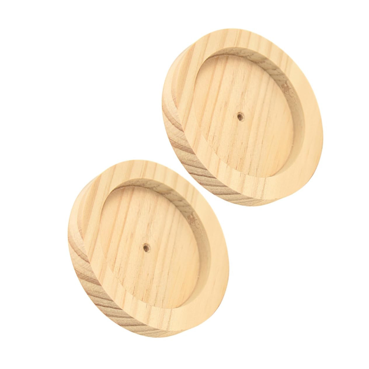 Abaodam 2Pcs Hamster Feeding Bowl Durable Wooden Food Holder for for Comfortable Mealtime Pet Cages