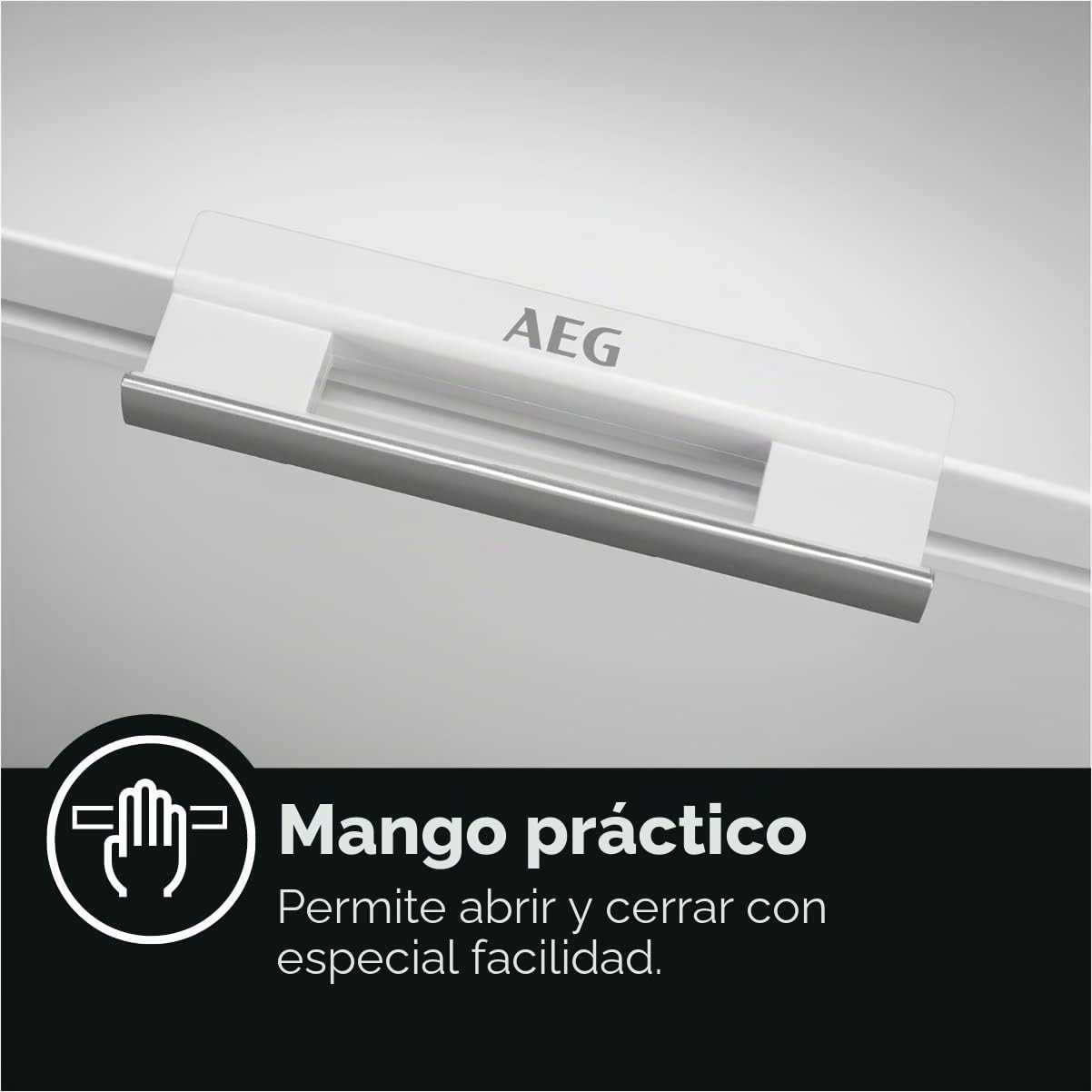 AEG AHB531D1LW - Congelador (308 L, clase de eficiencia D, baja emisión de hielo, alarma de temperatura y ruedas)