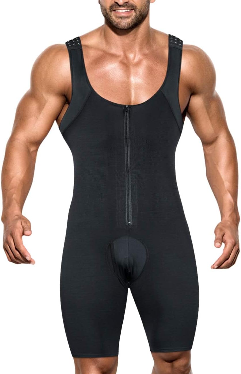 Men’s Bodysuit Abdomen Control Shapewear Legs Compression Body Shaper Short Back support Underwear