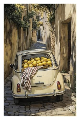 Affiche de paysage méditerranéen pour embellir un mur vide avec une peinture sur toile rétro