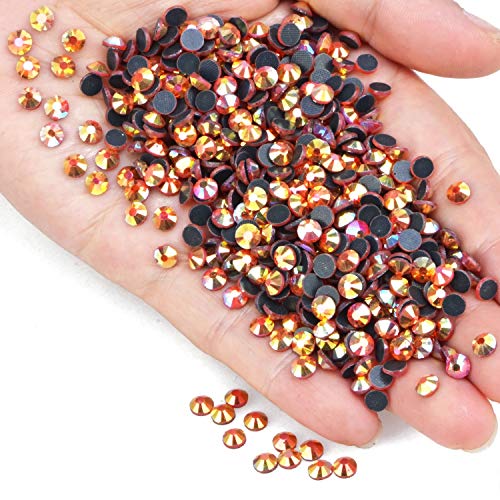 Image of 1000 Pieces Hot Fix Glass Flatback Rhinestones HotFix Round Crystal Gems (Golden Sun, SS20)