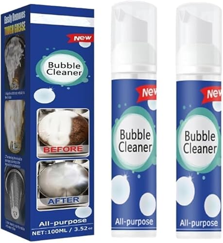 Bubble Cleaner,Magic Degreaser Cleaner Spray, All Purpose Bubble Cleaner Foam Spray,No Rinse,for Kitchen and Other Stains (2)