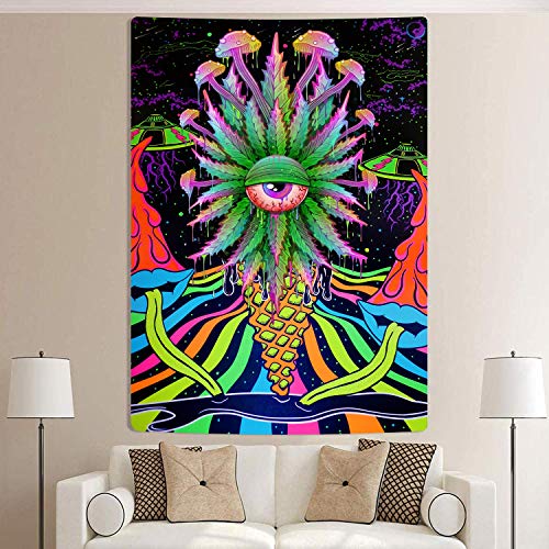 By Unbranded Tytyuu Alien Monster Tapestry Fantasy Ufo Evil Eyes Psychedelic Mushroom Green Leaves Tapestry 40''X60'' Wall Hanging For Bedroom Living Room Dorm Gtzdty87 #TOP5