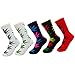 Lystaii 5 Pairs Weed Leaf Printed Cotton Socks Unisex Random Color Maple Leaf Printed Socks, One Size