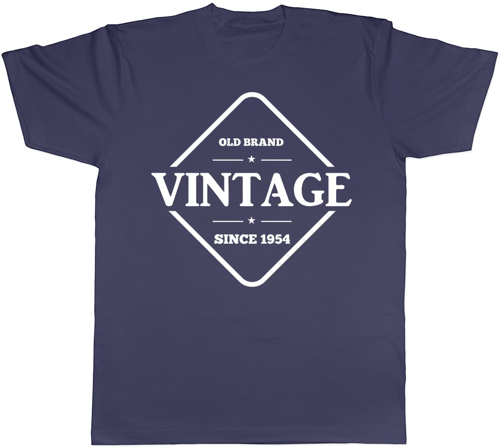 Vintage Old Brand Since 1954 Birthday Mens Short Sleeve T-Shirt Navy Blue