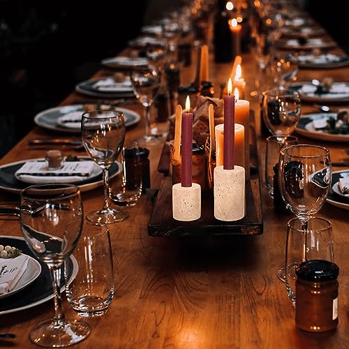 Worhe Candle Holders True Natural Marble Set Of 2 Decorative Candlestick Holder For Home Dinning Party Wedding Birthday Premium Candle Stand Color Dark Cream  thumb #4