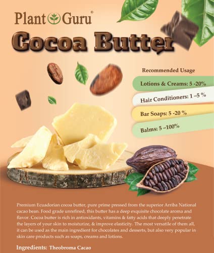 Raw Cocoa Butter 5 Lbs. Bulk - 100% Pure Natural Unrefined Food Grade Arriba Nacional Cacao Bean, Great For Chocolate Making, Soap, Lip Balm And Moisturizer For Diy Body Butters #TOP4