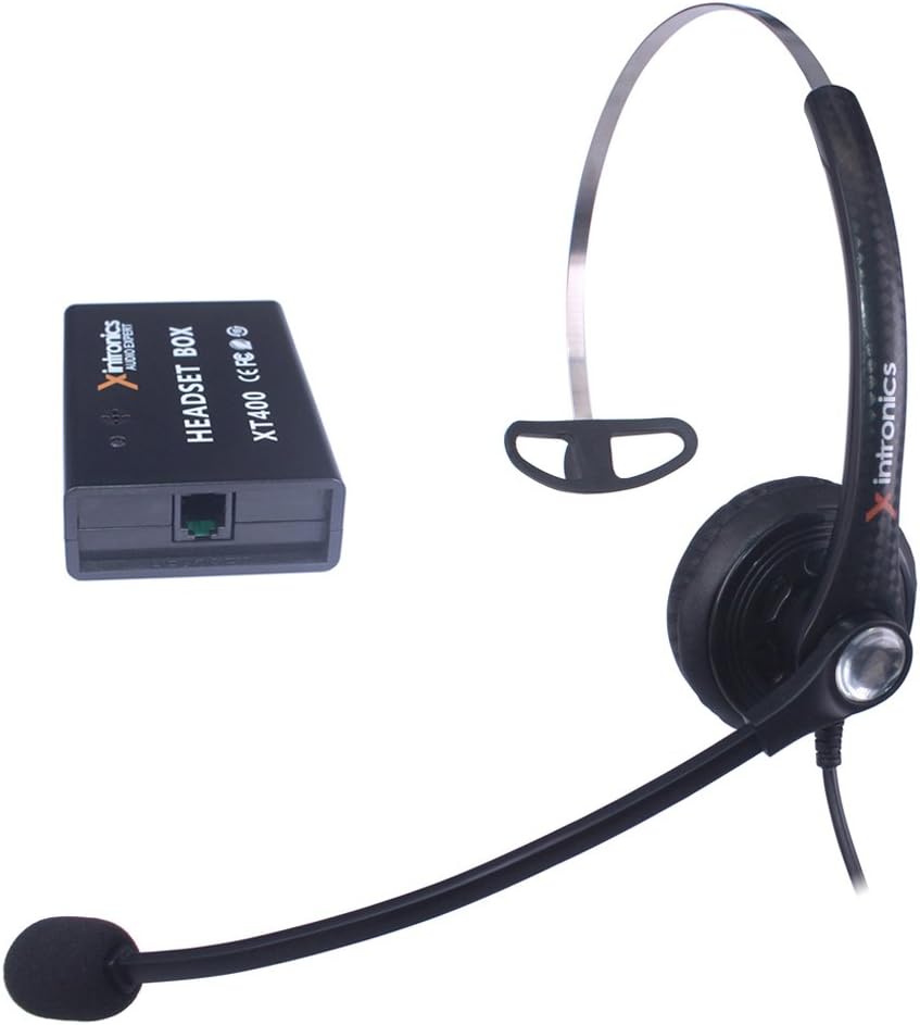 Corded Telephone Headset Mono Universal Compatible with All Landline Desk Phones, Xintronics RJ9 Headsets with Answer Button, Noise Cancelling Mic, Volume Mute Controls(XT402) (Mono-XT400)