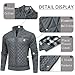 AKuVoL Men's Zip Up Sweater Cardigan Slim Fit Long Sleeve Stand Collar Casual Sweater for Men Dark Grey XL