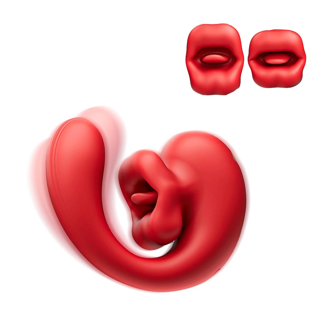 Zungen Vibrator Sex Spielzeug für die Woman Lecken mit 10 Vibrationsmodi und 10 Lecken Biss Funktion Klitorisstimulator G-Punkt Vibration Sexspielzeug für Frauen Solo Vibratorensets für Paare