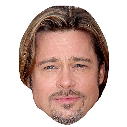 Brad Pitt Celebrity Mask, Flat Card Face, Fancy Dress Mask