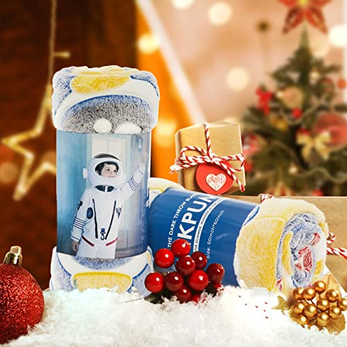 Glow In The Dark Blanket Gifts For Kids 50X60 Inches Astronaut Pattern Blue Soft Kids Throw Blanket #TOP5