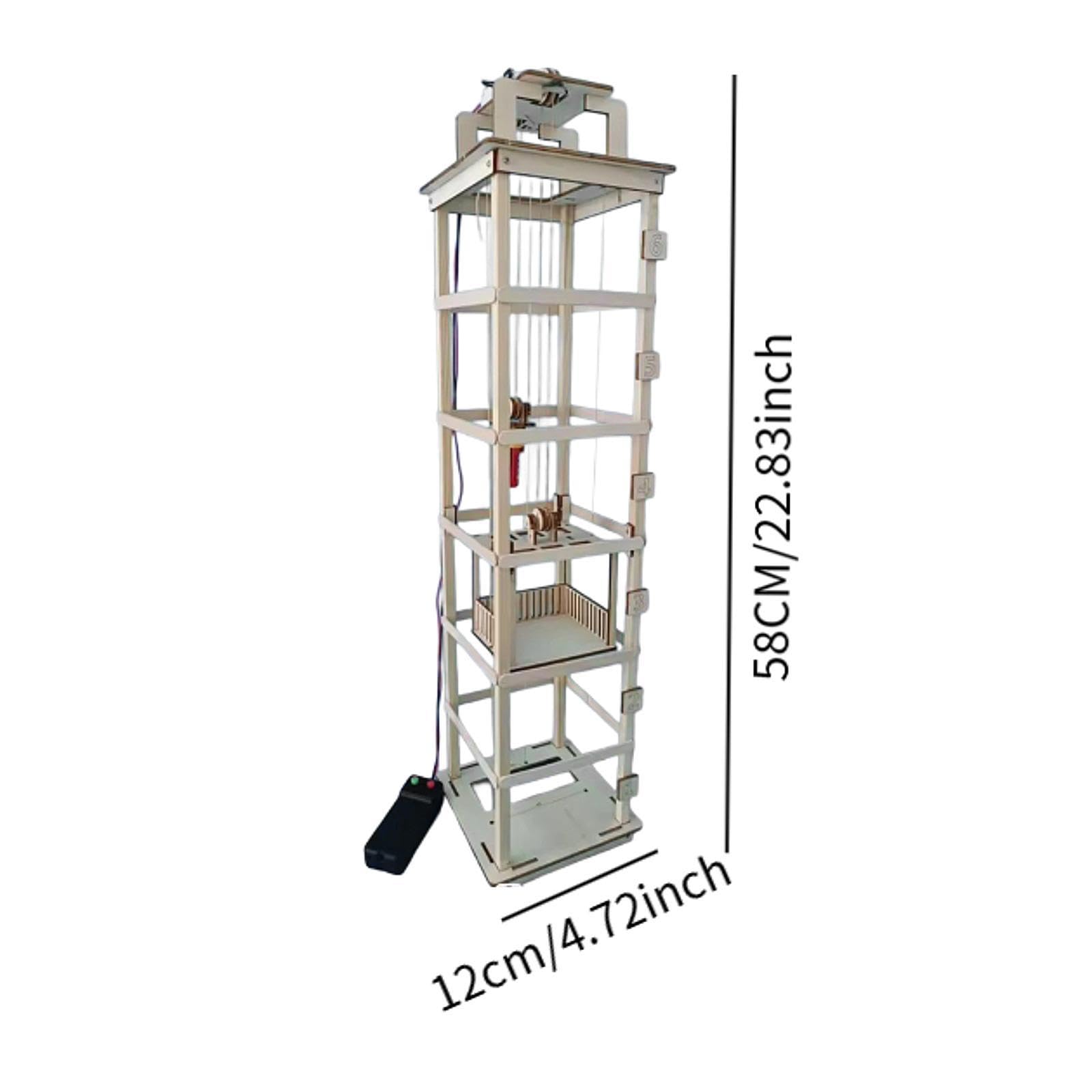 Perfeclan Kit de experimentos científicos de Madera con Modelo de Ascensor, Kit de construcción Educativo para autoensamblaje para niños de 5 a 8 años, Regalo