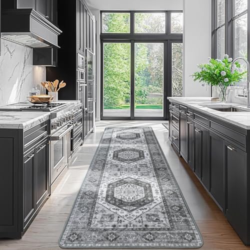 LBRO2M Machine Washable Rug Soft Pet Friendly Carpet 2X10 Dark Gray