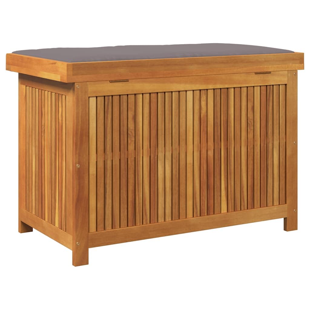 Gecheer Scatola per Cuscini da Esterno, Contenitore di stoccaggio con Coperchio e Borsa Impermeabile, 90 x 50 x 60,5 cm, Legno massello di Acacia, per Arredamento Giardino e terrazza