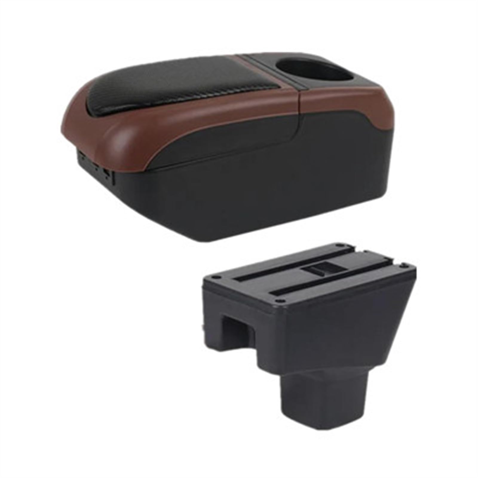 NMJLQW Storage Rack Car Interior Accessories Center Console Storage Box Multifunctional Armrest Storage Box For SUZUKI SX4(S1 black-Brown)