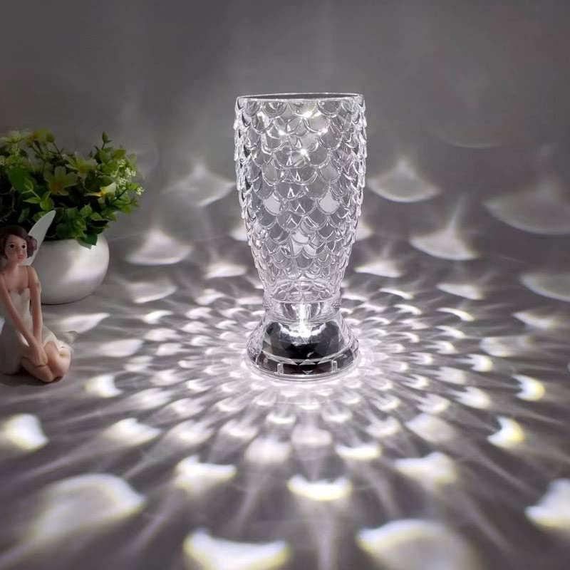 TTY Crystal Bedside Table Lamp, Crystal Rose Diamond Table Lamp Touch Control,3 Lighting Colors Brightness Adjustable USB Rechargeable Crystal Decorative Nights Lamp (J Colour)